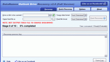 DataNumen Outlook Drive Recovery screenshot