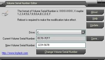 Volume Serial Number Editor screenshot