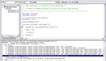 Visual Leak Detector screenshot