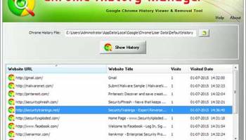 Chrome History Manager screenshot