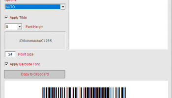 Linear Barcode Font Encoder Software App screenshot