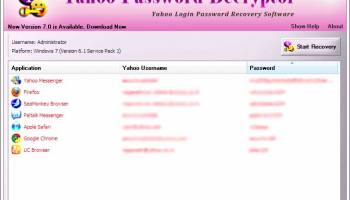 Password Decryptor for Yahoo screenshot