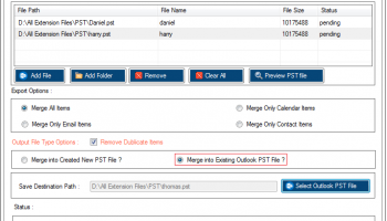 PST Merger Software screenshot