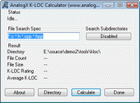 AnalogX K-LOC Calculator screenshot