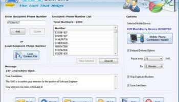 BlackBerry Online SMS screenshot