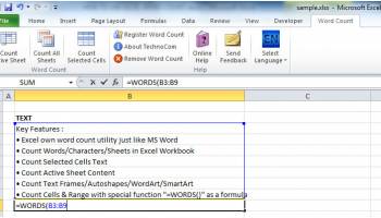 Excel Word Count screenshot