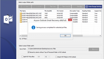 Aryson Outlook Email Recovery screenshot