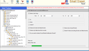 eSoftTools Email Eraser Tool screenshot