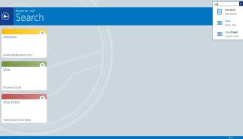 eWallet for Win8 UI screenshot
