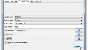 Transfer on LAN screenshot