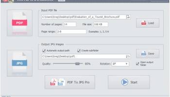 Free PDF To JPG Converter screenshot