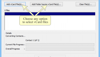 vCard Importer screenshot
