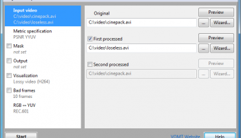 MSU Video Quality Measurement Tool screenshot