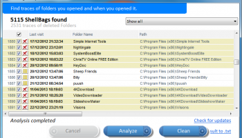 Shellbag Analyzer & Cleaner screenshot