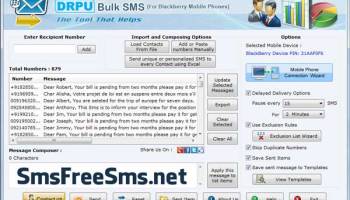SMS Software for Blackberry screenshot