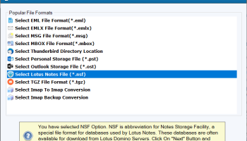 FixVare NSF to EMLX Converter screenshot