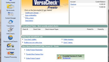 VersaCheck Presto screenshot