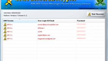 Password Decryptor for AIM Messenger screenshot