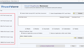 TrustVare PST Duplicate Remover screenshot