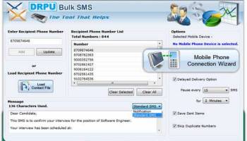 Cell Phones Text SMS Software screenshot