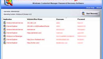Windows Vault Password Decryptor screenshot