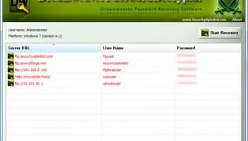 Dreamweaver Password Decryptor screenshot