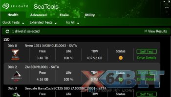 SeaTools for Windows screenshot