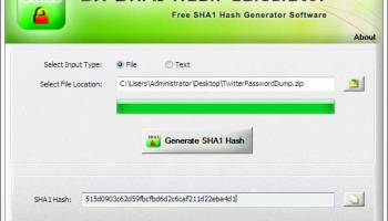 SX SHA1 Hash Calculator screenshot
