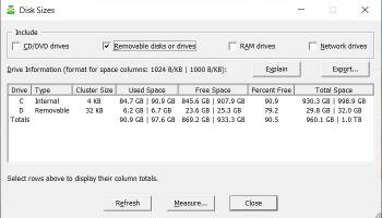 DiskSizes screenshot