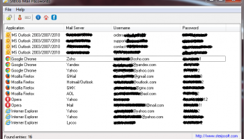 SterJo Mail Passwords screenshot