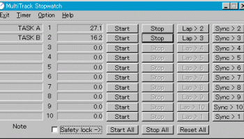 MultiTrack Stopwatch screenshot