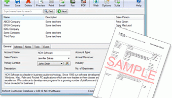 Reflect CRM Customer Database Free screenshot
