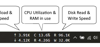Taskbar stats screenshot