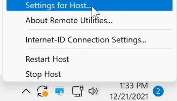 Remote Utilities Host screenshot