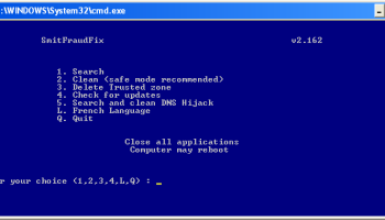 SmitfraudFix screenshot