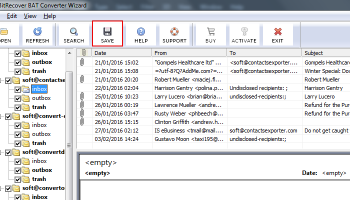 The BAT Export to Outlook screenshot