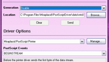 Miraplacid PostScript Driver screenshot