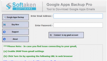 Softaken Google Apps Backup screenshot