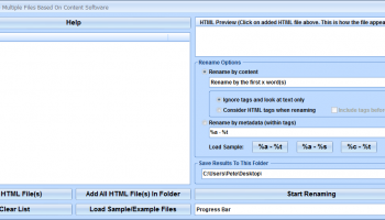 HTML Rename Multiple Files Based On Content Software screenshot