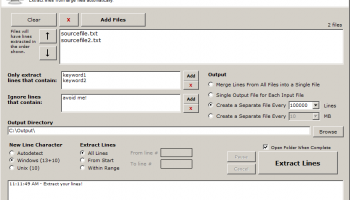 Extract Lines From Files for Windows screenshot