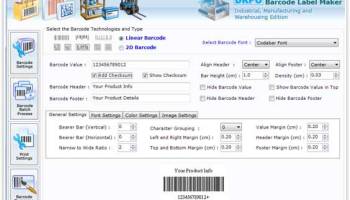 Manufacturing Barcode Label Creator screenshot