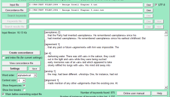 Search KWIC Concordance screenshot