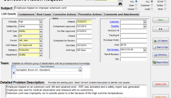 SBS Quality Database screenshot