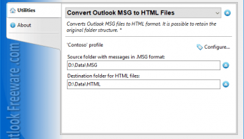 Convert Outlook MSG to HTML Files screenshot
