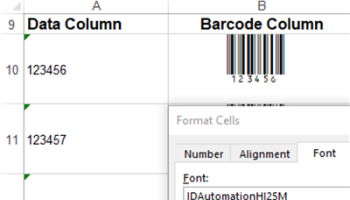 Interleaved 2 of 5 ITF Barcode Fonts screenshot