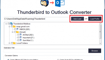 SysBud Thunderbird to Outlook Converter screenshot