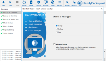 Handy Backup Standard screenshot