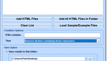 HTML Remove Lines and Text Software screenshot