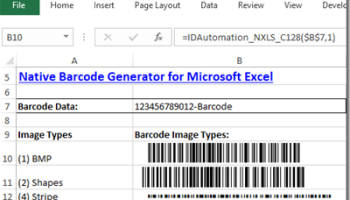 Barcode Generator for Excel screenshot