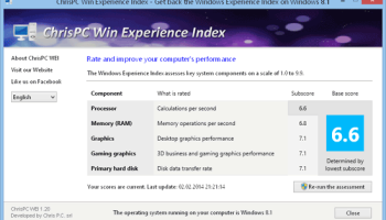 ChrisPC Win Experience Index screenshot